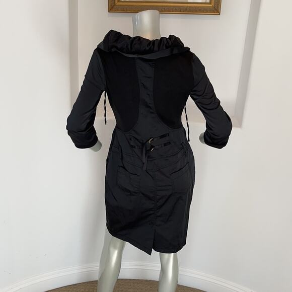 SVELTO STELLA Black Shirt Dress 3/4 Sleeves Zippers Detail Size EUR 42 - Picture 2 of 13